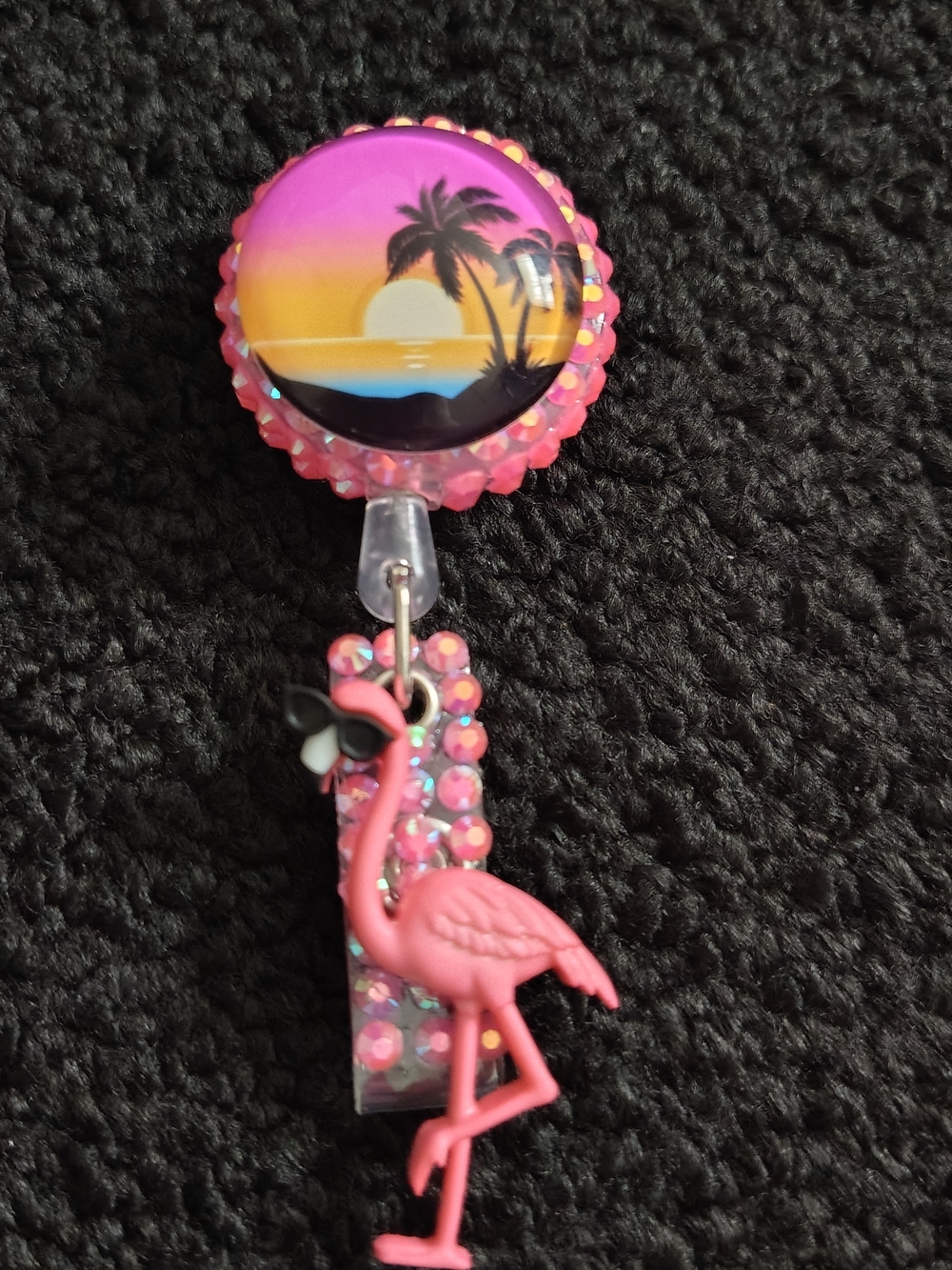 Cute Flamingo Nurse Badge Holder Retractable Reel ID Holder Medical Nurse RN New